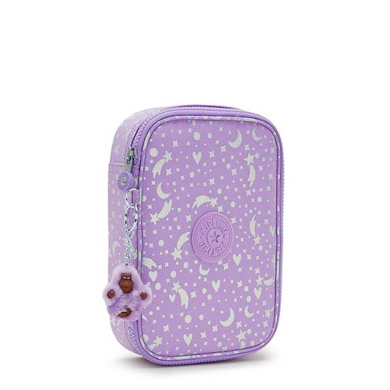 Kipling 100 Pens Printed Case Táska Lila | HU 1891TC